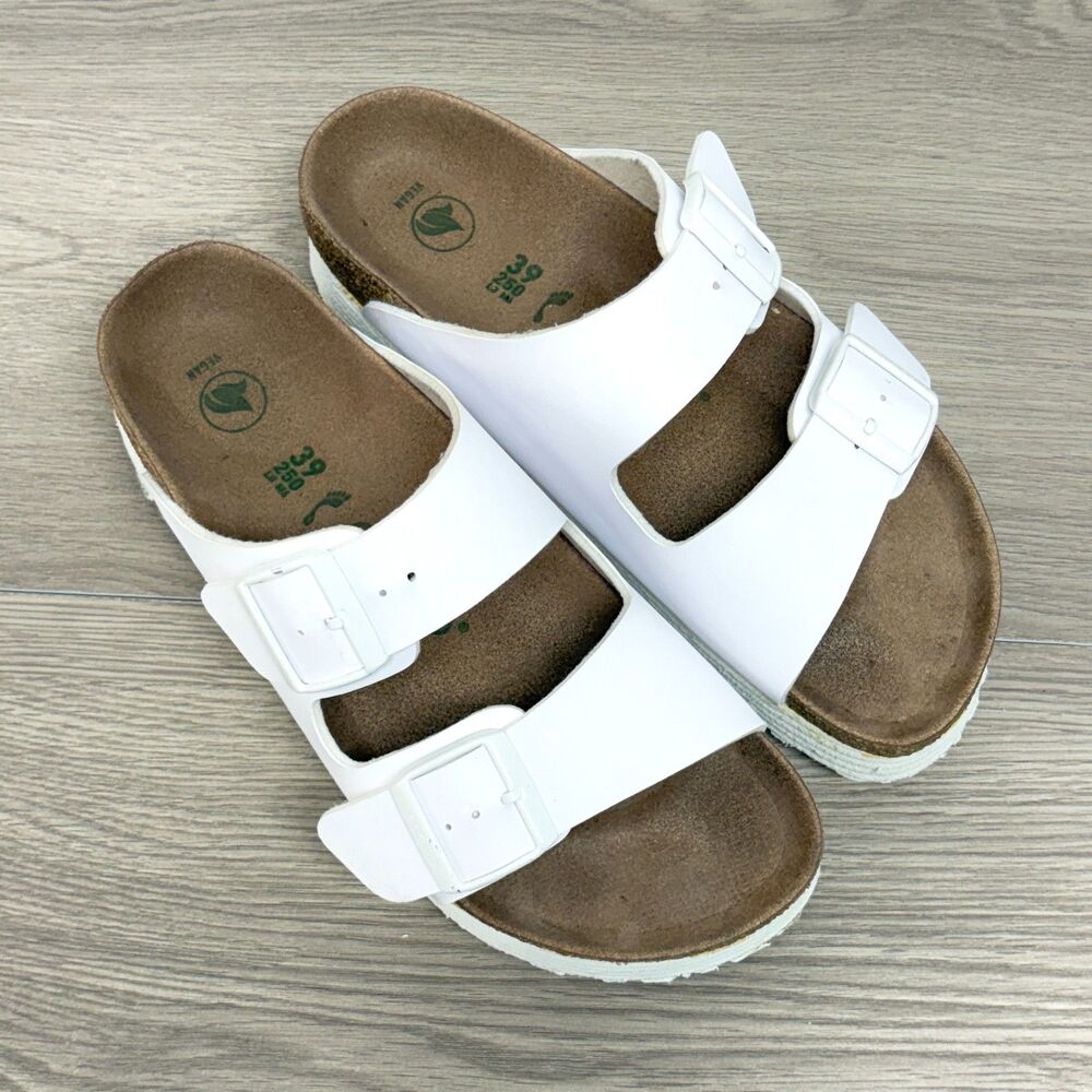 Birkenstock Papillio Arizona White Flex Platform Sandals Sz 39 US 8-8.5 Narrow - Picture 4 of 9